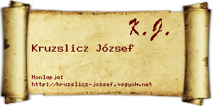 Kruzslicz József névjegykártya