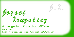 jozsef kruzslicz business card